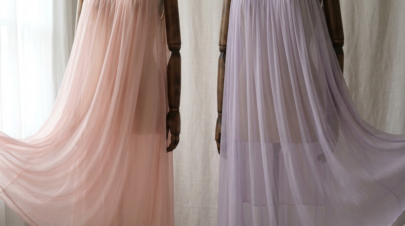 découvrez les différences entre la mousseline et le chiffon pour choisir la nuisette fluide idéale alliant confort et élégance.