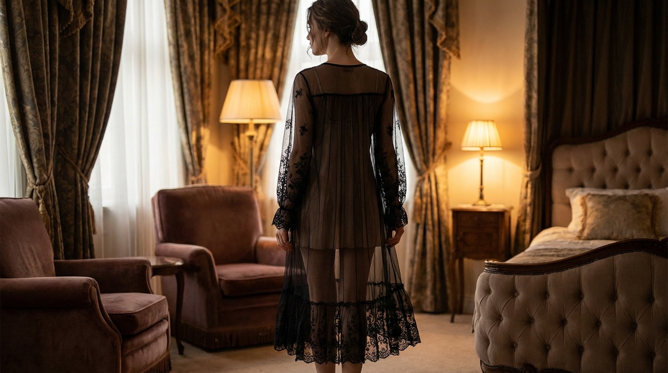 découvrez la nuisette transparente noire, l'alliance parfaite du chic et du mystère pour sublimer votre féminité avec élégance et sensualité.